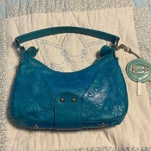 Braccialini Blue Embossed Leather Sweet Bag handbag